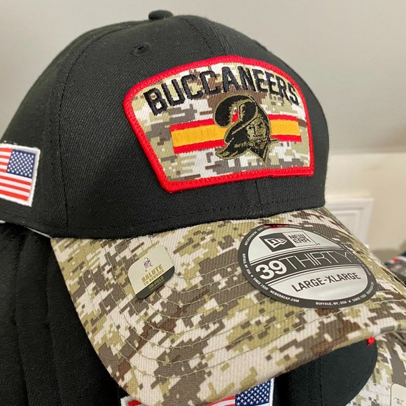 Rare Sz L/XL 2021 Tampa Bay Buccaneers THROWBACK Salute To Service 39thirty Hat - Picture 1 of 3